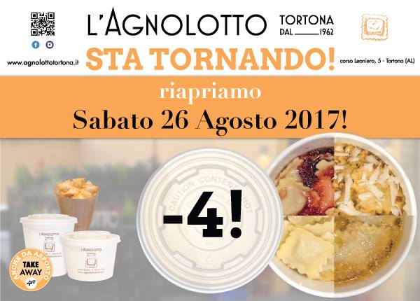 Riapertura L'Agnolotto Tortona - 26 agosto 2017